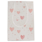 Soft Pink Hearts Gift Bag Mittlere Geschenktüte (Vorderseite)