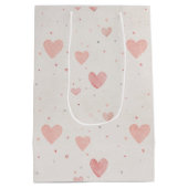 Soft Pink Hearts Gift Bag Mittlere Geschenktüte (Rückseite)