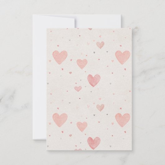 Soft Pink Hearts Muster Dankeskarten Dankeskarte (Vorderseite)