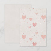 Soft Pink Hearts Muster Dankeskarten Dankeskarte (Vorne/Hinten)