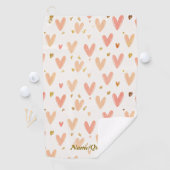 Soft Pink Hearts Seamless Pattern Golfhandtuch (Insitu)