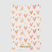 Soft Pink Hearts Seamless Pattern Golfhandtuch (Vorderseite)