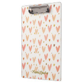 Soft Pink Hearts Seamless Pattern Klemmbrett (Links)