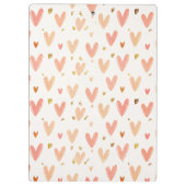 Soft Pink Hearts Seamless Pattern Klemmbrett (Rückseite)