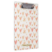 Soft Pink Hearts Seamless Pattern Klemmbrett (Rechts)