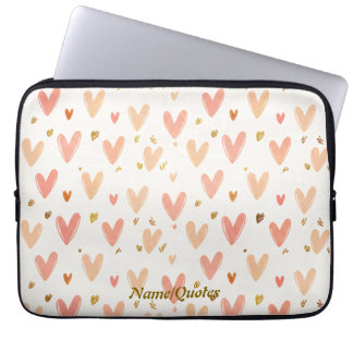 Soft Pink Hearts Seamless Pattern Laptopschutzhülle