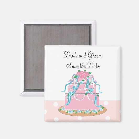 Soft Pink Hochzeitstorte Magnet (Vorderseite/Rückseite)