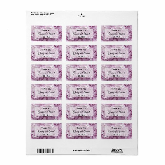 Soft Pink Hydrangea Floral Vielen Dank Ihnen für T Adressaufkleber (Vorne)