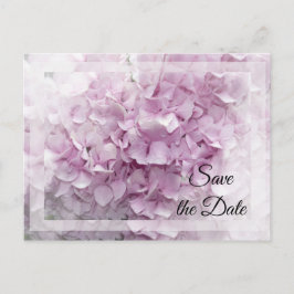 Soft Pink Hydrangea Hochzeit speichern Sie das Dat Ankündigungspostkarte