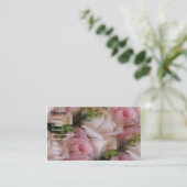 Soft Pink in Creme Rose Visitenkarte (Stehend Vorderseite)