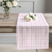Soft Pink Kariert Table Runner Classic Karo Style Großer Tischläufer