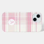 Soft Pink Karierte, individuell anpassbare Handy-C Case-Mate iPhone Hülle (Rückseite (Horizontal))