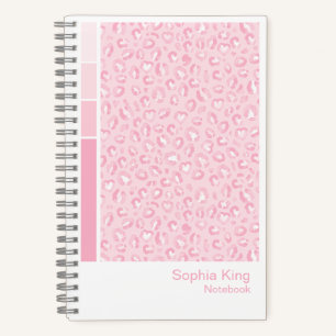 Soft-Pink-Leoparden-Vertikal-Paletten-Notizbuch Notizblock