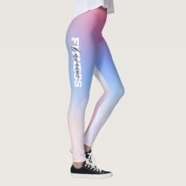 Soft Pink Light Blue Gym Yogout Workout Leggings
