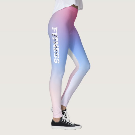 Soft Pink Light Blue Gym Yogout Workout Leggings (Rechts)