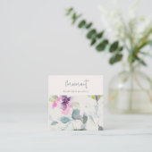 Soft Pink Lila Bläserskripthalter Quadratische Visitenkarte (Stehend Vorderseite)