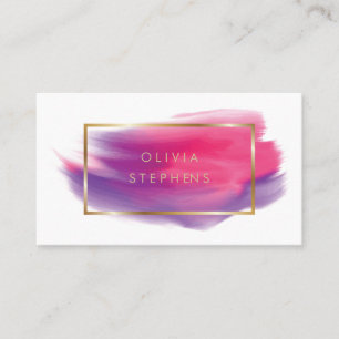 Soft Pink Lilac Paint Stroke Beauty Visitenkarte