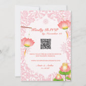 Soft Pink Lotus Lanterns Indian Wedding RSVP Einladung (Vorderseite)