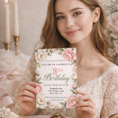 Soft Pink Magnolia and Peony 18th Birthday  Einladung