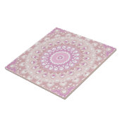 Soft Pink Mandala with Heart and Petal Motifs Fliese (Seite)