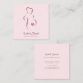 Soft Pink Maternity Doula Identity Illustration Telefonnummerkarte (Vorne/Hinten)