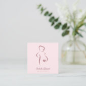 Soft Pink Maternity Doula Identity Illustration Telefonnummerkarte (Stehend Vorderseite)