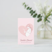Soft Pink Maternity Doula Identity Illustration Visitenkarte (Stehend Vorderseite)