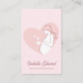 Soft Pink Maternity Doula Identity Illustration Visitenkarte (Vorderseite)