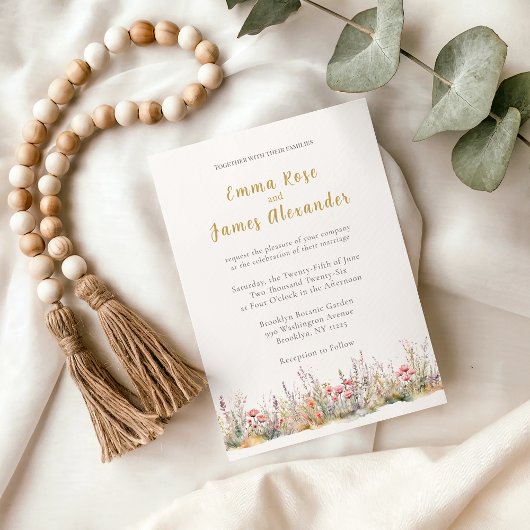 Soft Pink Minimalist Floral Wedding Invitation Einladung