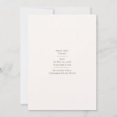 Soft Pink Minimalist Floral Wedding Invitation Einladung (Rückseite)
