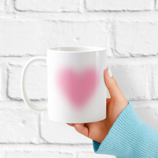 Soft Pink Minimalist Heart Coffee Mug Kaffeetasse