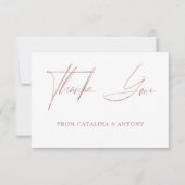 Soft Pink Minimalistisch Handgeschriebene Dankesch Dankeskarte (Vorderseite)