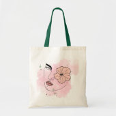 Soft Pink Minimalistisch Paint Girls Line Tote Beu Tragetasche (Vorne)
