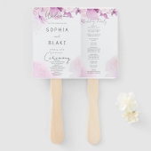 Soft Pink Modern Boho Floral Wedding Programm Fächer (Vorne und Hinten)