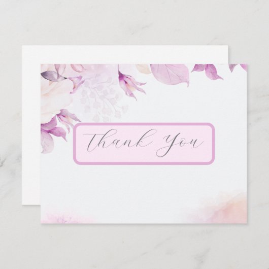 Soft Pink Modern Boho Wedding Dankeschön Karte (Vorne/Hinten)