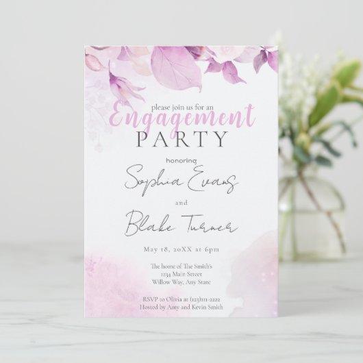 Soft Pink Modern Boho Wedding Party Einladung (Stehend Vorderseite)