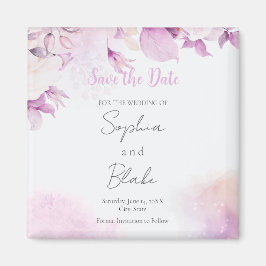 Soft Pink Moderne Boho Blumenmuster Blätter Save t Magnet