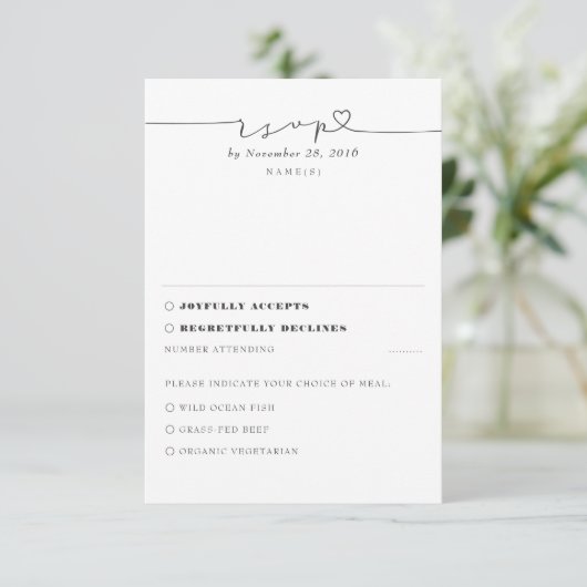Soft Pink Moderne Minimal Wedding RSVP (Stehend Vorderseite)