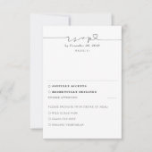Soft Pink Moderne Minimal Wedding RSVP Karte (Vorderseite)