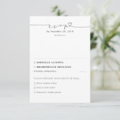 Soft Pink Moderne Minimal Wedding RSVP Karte (Stehend Vorderseite)