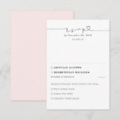 Soft Pink Moderne Minimal Wedding RSVP Karte (Vorne/Hinten)