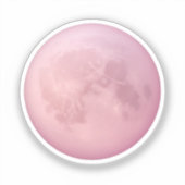 Soft Pink Moon Emoji Aufkleber (Vorderseite)