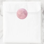 Soft Pink Moon Emoji Runder Aufkleber (Tasche)