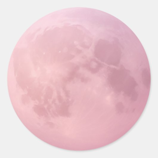 Soft Pink Moon Emoji Runder Aufkleber (Vorderseite)