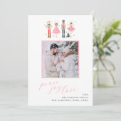 Soft Pink Nutcracker Weihnachtskarte Foto Karte (Stehend Vorderseite)