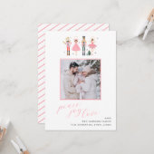 Soft Pink Nutcracker Weihnachtskarte Foto Karte (Vorderseite/Rückseite Beispiel)