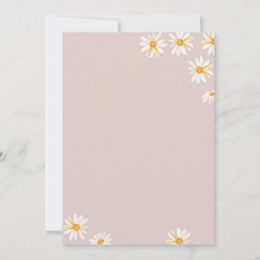 Soft Pink Oh Baby Daisy Blume Boho Babydusche Einladung (Rückseite)