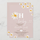 Soft Pink Oh Baby Daisy Blume Boho Babydusche Einladung (Vorne/Hinten)