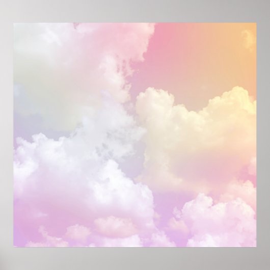 Soft Pink Orange Sky: Fluffy Poster (Vorne)