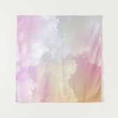 Soft Pink Orange Sky: Fluffy Wandteppich (Vorderseite (Horizontal))